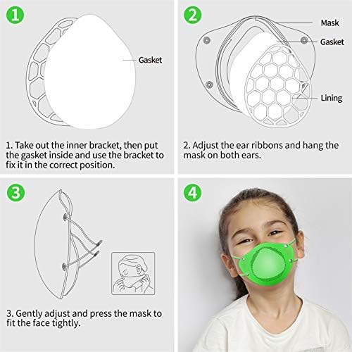 ביתתינוק ילדים לשימוש חוזר סיליקה ג ' ל פנים_מסכות לנשימה פנים בנדנות עם מתכוונן אוזן לולאות צבעוני