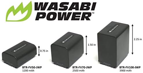 WASABI POWER NP-FV70 סוללה ל- SONY DCR-SR15, SR21 DCR-SR68 DCR-SR88 DCR-SX15 DCR-SX21 DCR-SX44 DCR-SX45