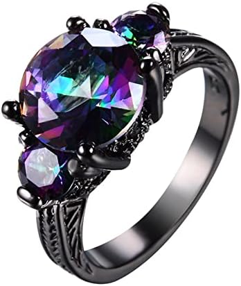 טבעת גברים מעורבות עגול זירקונים נשים טבעות נישואין טבעות תכשיטים לאישה נשות יהלום מלא טבעת