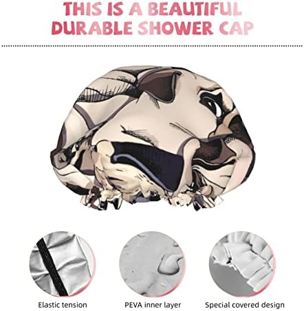 Jgpye כובע מקלחת לשימוש חוזר כובעי מקלחת חזקים של כלבים כובעי מקלחת כלבים לנשים אטום למים כובע