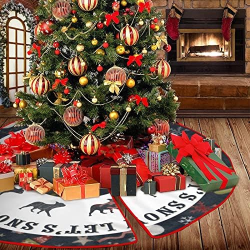 שחור תן לזה שלג עץ חג המולד מחצלת מצלת צללית צללית חיות מחמד דיוקן חצאיות עץ חג מולד שמח כיסוי חצאית עץ מותאם