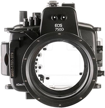 מארז מצלמת דיור מתחת למים 40 מ 'עמיד למים עבור Canon EOS 750D DSLR CMERA עם עדשת 18-55 ממ