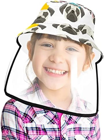 כובע מגן למבוגרים עם מגן פנים, כובע דייג כובע אנטי שמש, פג קריקטורה חיה מקסימה Kawaii