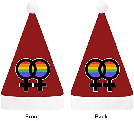 לסבית סמל חג המולד כובע סנטה כובע עבור יוניסקס מבוגרים נוחות קלאסי חג המולד כובע עבור מסיבת חג