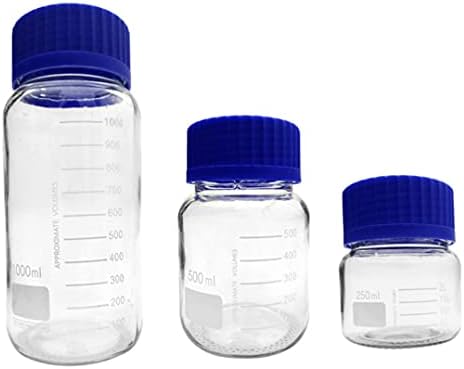 בקבוקי אחסון מדיה לידיאנס 250 מל בקבוק מגיב עגול כובע כחול כובע כימי דגימה כימית בקבוק מגיב 2 יחידים