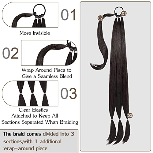 אקנור נשים של קלוע קוקו הארכת שיער עם גומייה-ארוך, ישר מלוטש, וטבעי רך סינטטי פאה עבור כל יום ללבוש