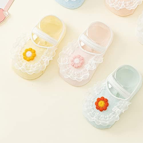 בנות תינוקות גרבי פעוט פרחוני נושם גרבי הרצפה גרביים יחפות נעליים ללא החלקה 2 יחידות נעליים של תינוקות תינוקות