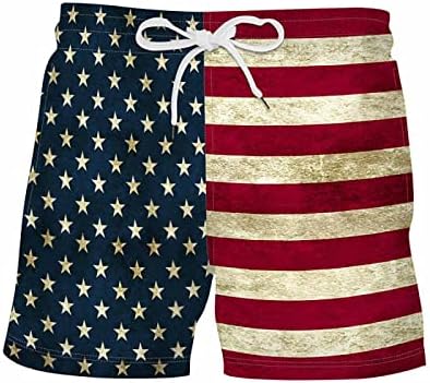 מכנסי בגד ים יבש מהיר גברים דגל אמריקאי הדפסת אופנה ספורט גזעי שחייה בתוספת גזעי בוקסר פטריוטיים בגודל בגדי
