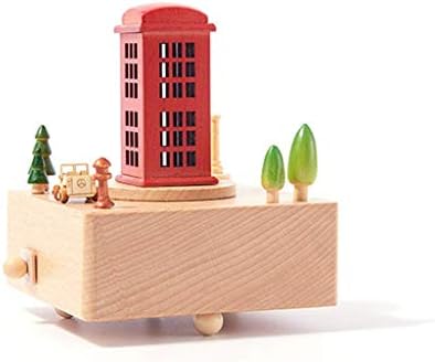 Shypt מעץ אדום תא טלפון דוכן קופסת מוזיקה שמיים סיטי מוזיקה, יום הולדת יצירתי לבנות