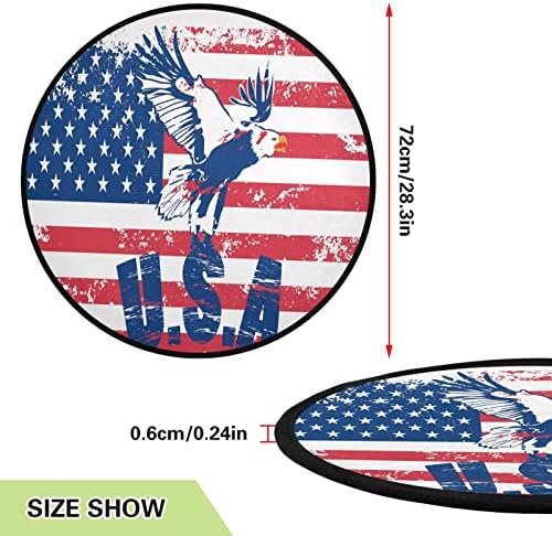 xigua American Flag Eagle Christmas Tree Mat Waterproof Tree Stand Mat Absorbent Tree Stand Tray Mat for