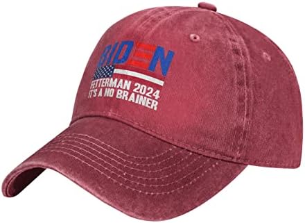 HAT HAT BIDEN FETTERMAN 2024 זה כובע לא מוחי לנשים כובעי בייסבול כובעים גרפיים
