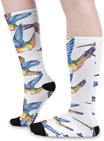 קעקוע דבש ציפורי צבע מודפסים גרביים תואמים גרביים אתלטי ברך גבוהה לנשים גברים