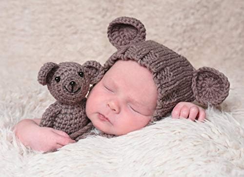 LPPGRACE יילוד בנות בנות בנים דוב כובע כפה עם אביזרי צילום של בובות דוב