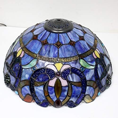 מנורת רצפת טיפאני סגול כחול מעונן מוכתם זכוכית עומד קריאת אור 16 * 16 * 64 סנטימטרים עתיק מוט פינת