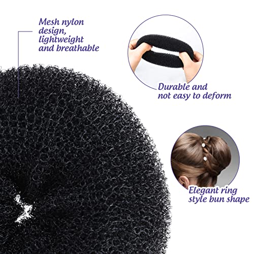 יצרנית לחמניית סופגנייה לשיער, סט מעצב לחמניית שיער פנדמיי עם 20 יחידות רשתות שיער בלתי נראות ללחמנייה, 4 יחידות