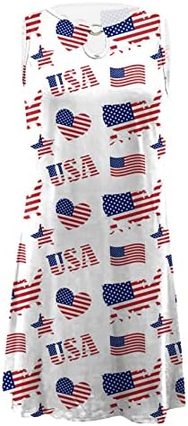 מיאשוי נשים מקרית קיץ שמלת עצמאות יום לנשים של אמריקאי 4 של יולי מודפס בוהו מזדמן קצר שמלה עבור