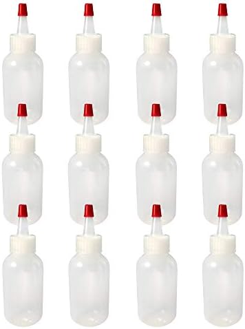 510 בקבוקי סחיטה מרכזיים של יורקר בוסטון עגולים עם כובעי קצה אדומים - פלסטיק פוליאתילן-תוצרת ארצות הברית