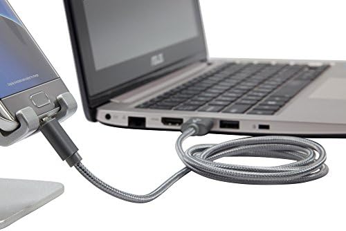 כבל Goxwave תואם ל- JVC HA -C300 - מיקרו USB Direcable Diberable, קלוע, כבל טעינה USB קלוע עבור