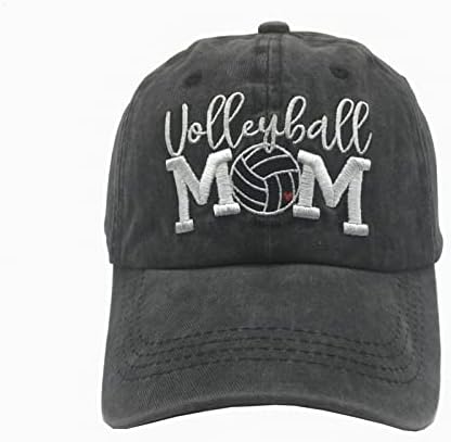 Lokidve רקום כדורעף אמא כובע בייסבול כותנה במצוקה לנשים שחור
