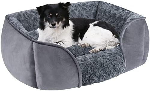 מיטות כלבים של Yaem לכלבים בינוניים, מערבולת מיטת כלבים בינונית של קטיפה, כרית נשלפת מיטות ספות כלב נשלפות,