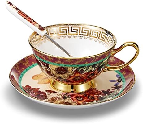 כוס קפה דפוס קמליה בסגנון אירופאי עצם סין חרסינה כוס קפה קפה בכיתה אחר הצהריים סט כוס תה עם צלוחית