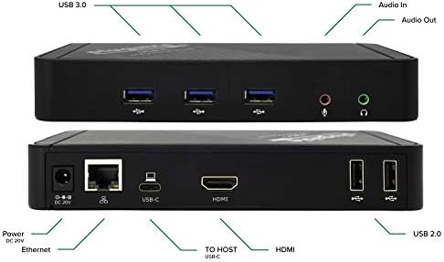 תחנת עגינה של USB C ניתנת לחיבור עם טעינה, תואמת ל- Thunderbolt 3 ו- USB-C MacBooks ו- Windows ספציפיים, Chromebook,