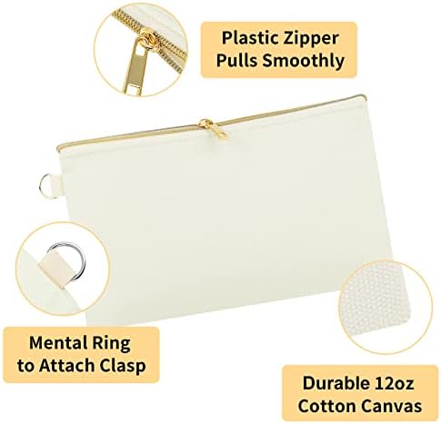 Muka 6 Pack Canvas Zipper Poach Cosmetic Impact Case Case - Black