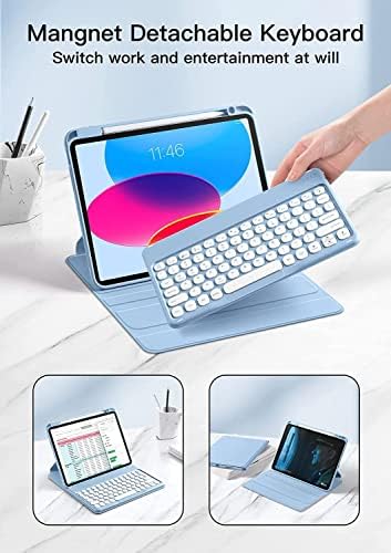 מארז מקלדת של אייפד אייפד אנכי 5/4, מארז מקלדת של הדור הדור, iPad Air5/Air4/iPad Pro11 עם מקלדת