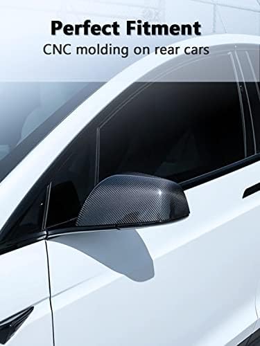JACING MODEL X כיסוי מראה יבש סיבי פחמן מכונית אחורית של מכונית מראה כיסוי למראה עבור טסלה דגם X -2022