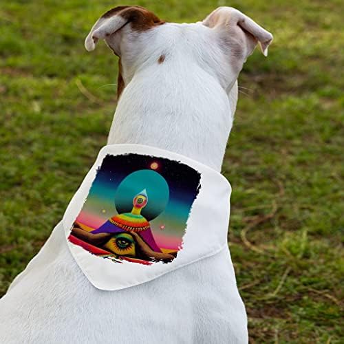 חלומות פסיכדליים מחמד בנדנה צווארון - צווארון צעיף עיצוב צבעוני - כלב מקסיקני מגניב בנדנה - XL