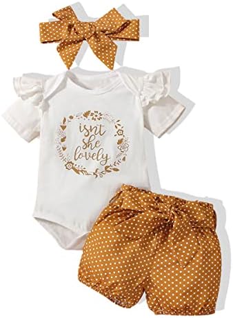 בגדי תינוקות של Jopgeey 3-6 חודשים בגדי תינוקות יילוד ילדה כותנה תינוקת כותנה רומפר מכנסיים קצרים עם סרט