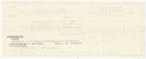 וין סקאלי חתם 11/8/1990 צ ' ק בנקאי בין - מדינתי ראשון 38955-חתימות חתוכות של ליגת העל