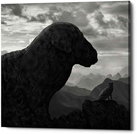 אפוס גרפיטי כלב רוק ז 'יקלה בד קיר אמנות, 26 איקס 26, אפור