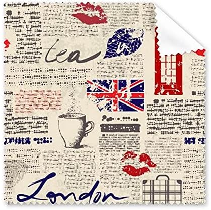 עיתון נשיקת שפות קפה בריטניה דגל ניקוי בד טלפון מסך משקפיים מנקה 5 יחידות