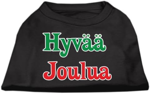 מוצרי חיות מחמד של מיראז 'בגודל 18 אינץ' Hyvaa Joulua מסך חולצות הדפס לחיות מחמד, xx-large, שחור