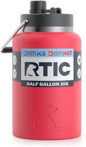 כד RTIC עם ידית, חצי ליטר, מט קרדינל, בקבוק מים מבודד כפול ואקום, תרמוס נירוסטה למשקאות חמים וקרים,
