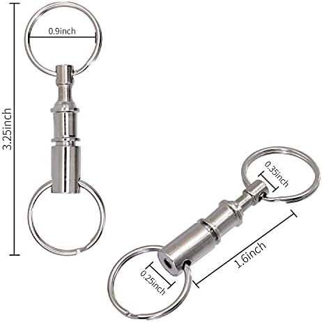 Edoblue 4 חבילה מהיר שחרור מהיר ניתוק לניתוק לפרק מחזיק מפתחות מפתח טבעת מפתח מכסף טבעת מנעול שרשרת