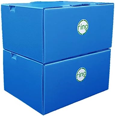 קופסאות נעות גלי פלסטיק ממוחזרות עם מכסים וידיות קלות לנשיאה, תיבת אחסון נעילה עצמית-גדולה 16
