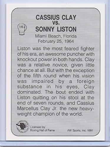 1991 מוחמד עלי קאסיוס קליי 'VS. כרטיס אגרוף של סוני ליסטון! אגדות!