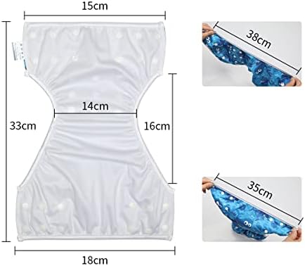 StoreOfbaby חיתולי שחייה לשימוש חוזר מכסה מכנסי שחייה אטומים למים עבור 8-36 קילוגרמים יוניסקס חבילה של 2 של
