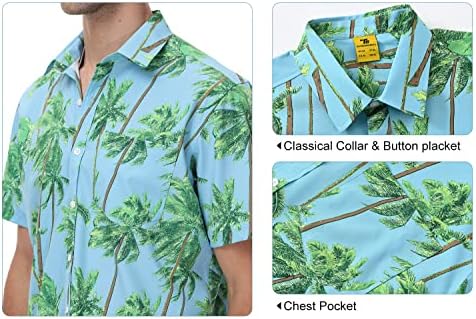 TBMPOY Mens Flower חולצות בהוואי ומכנסיים קצרים כפתור מזדמן למטה חולצות שרוול קצר תלבושות חוף קיץ קיץ