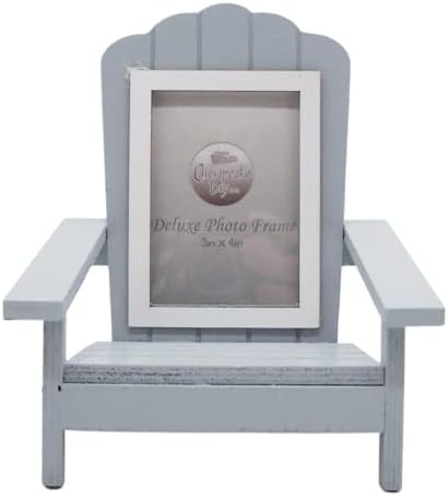 מסגרת תמונה של כיסא חוף ווסטר, מחזיקה 3x4 תצלום אנכי, שולחן שולחן תפאורה ימי, מסגרת זיכרון נופש, 6.5