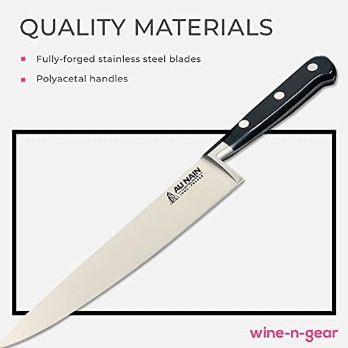 סט סכינים בן 3 חלקים-כולל קילוף, חיתוך וסכין טבח / שף-להבי נירוסטה עם ידיות פוליאצטליות