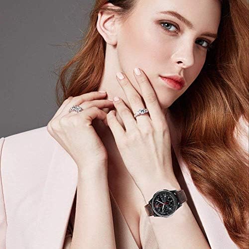 IBAZAL 22 ממ Watchband Galaxy Watch 46 ממ פס עור אמיתי תואם עם Samsung Galaxy Watch 3 45mm Gear S3 Frontier