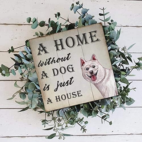 Evans1nism בית בלי כלב הוא רק בית עץ שלטי עץ שנאוצר כלב קיר אמנות שלט כלב אמא מתנה דקורטיבית קיר קיר