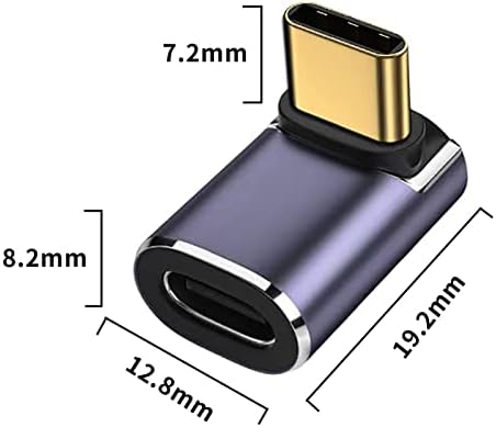 DBILIDA 90 מעלות זווית ימנית USB C זכר לנקבה מתאם 4 פאק, 40 ג'יגה -ביט לשנייה USB4 מתאם תומך