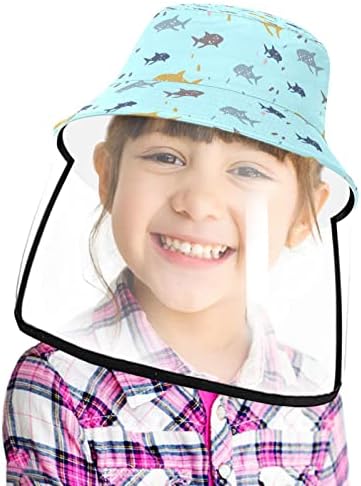 כובע מגן למבוגרים עם מגן פנים, כובע דייג כובע אנטי שמש, חיה מצוירת של חתול