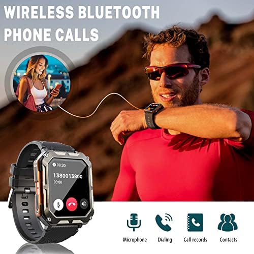 Filiekeu צבאי חיצוני חכם Smartwatch גברים Bluetooth שיחה IP68 כושר אטום למים שעוני דופק לחץ דם שינה שינה