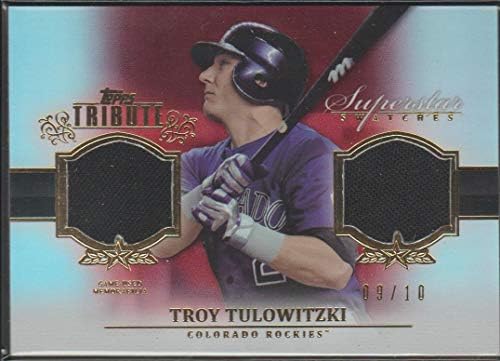 2013 מחווה טוני טוני טולוביצקי רוקיז נדיר 9/10 משחק כפול משומש בכרטיס בייסבול ג'רזי SS-TT