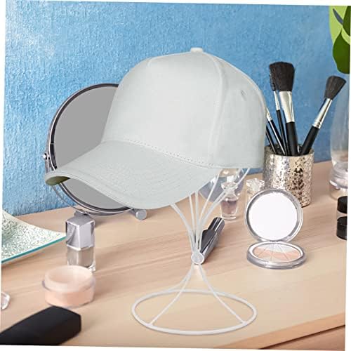 1 מחשב יצוק ברזל כובע מתלה מארגן שולחן מדף נייד שולחנות מתקפל חצובה עבור בובת ראש כובע עיצוב מחזיק מתכת כובע